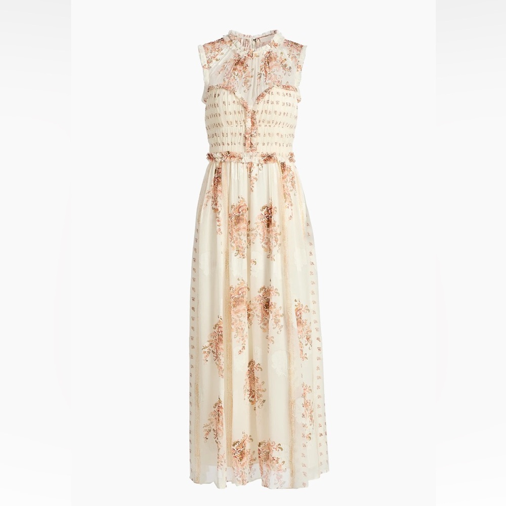 Ulla Johnson Kasia Printed Silk Chiffon Midi-Dress size 6 NWT